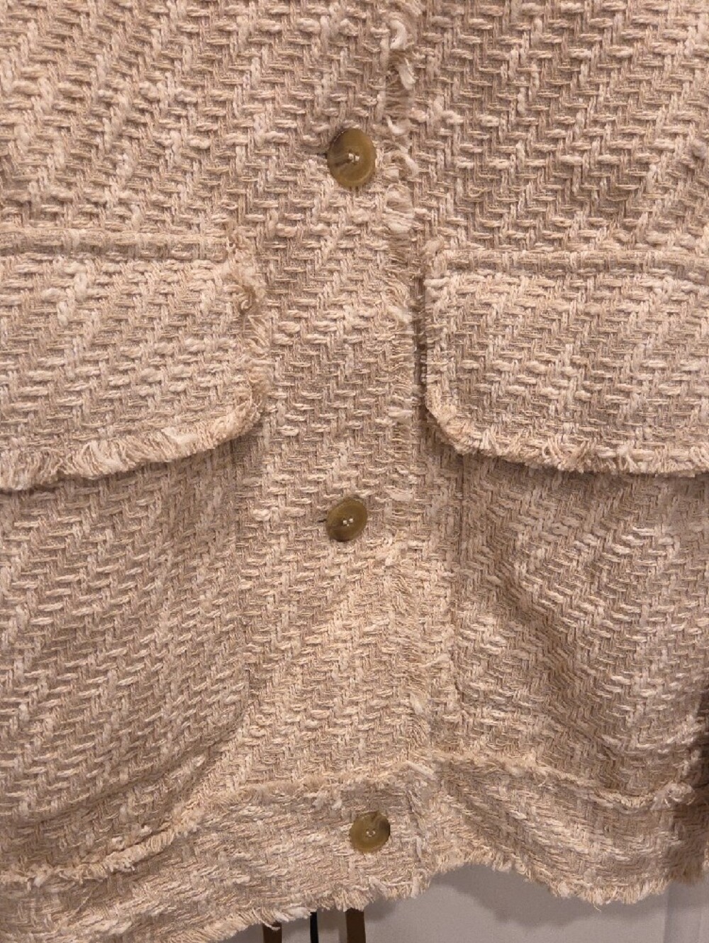 H&M Textured Beige Button Jacket - Picture 5 of 5